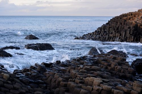 volcanic eruption caused basalt columns.